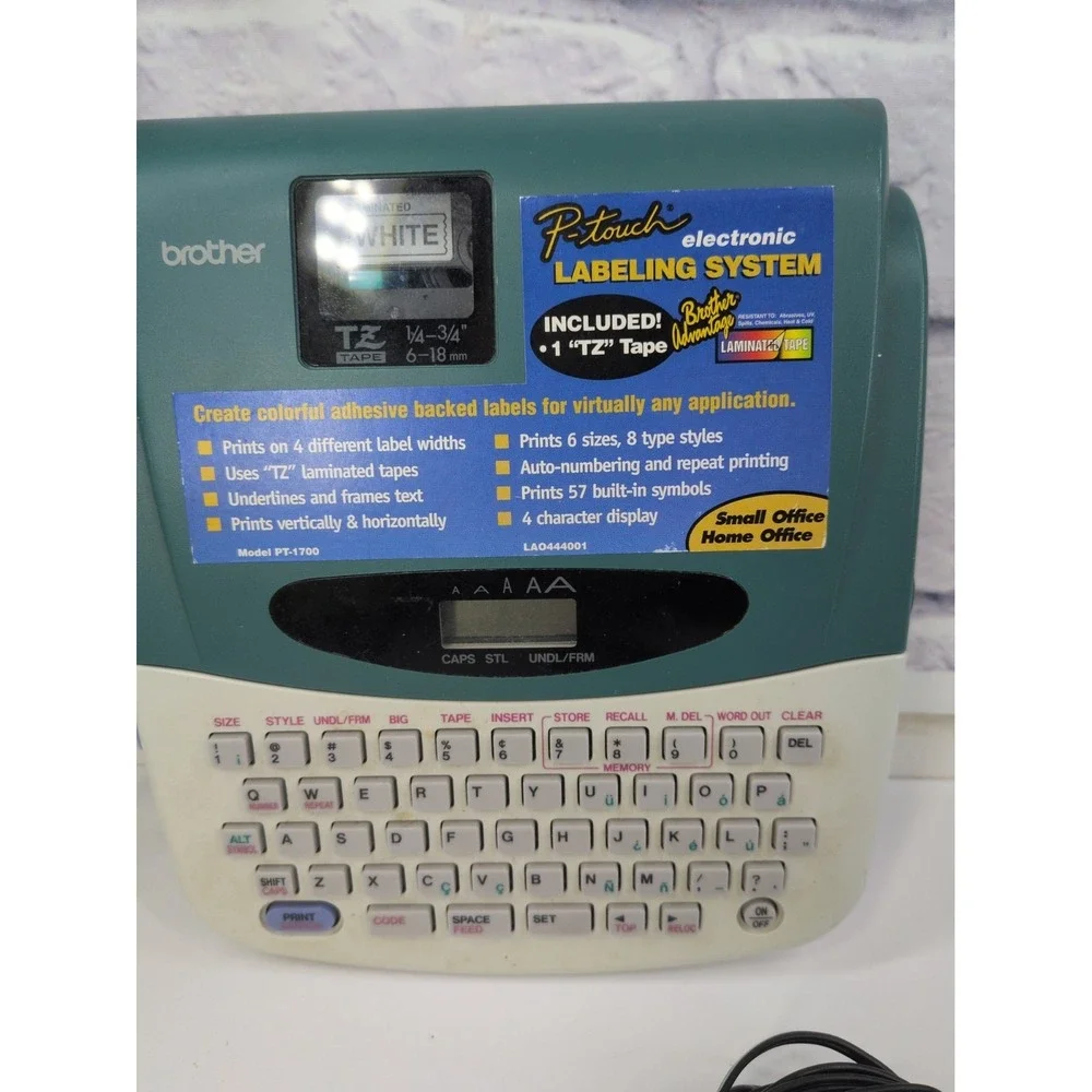 WORKS🚨Brother Electronic Label Maker P -Touch Model PT-1700 Tape Cartiridge DIY